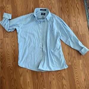 Stafford Blue Casual Button Down Shirt
